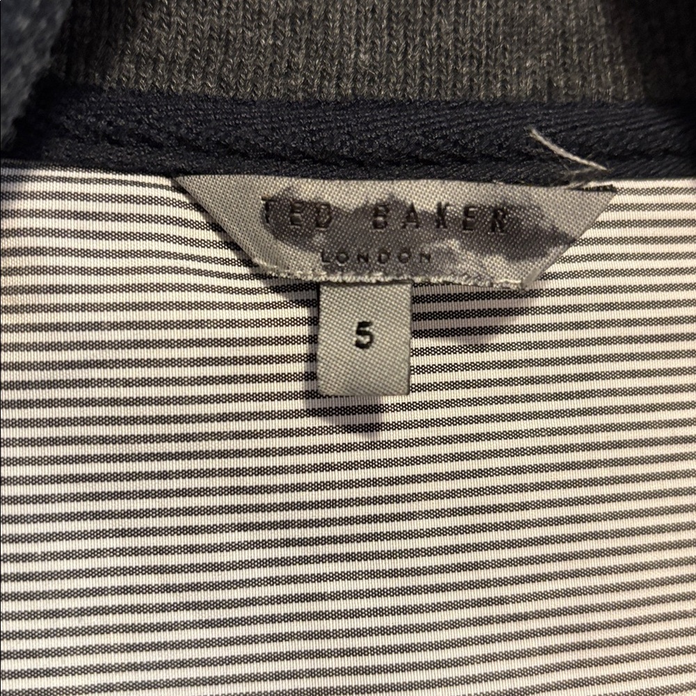 Ted Baker London Mens Sweater size 5 large 1/4 Knit Cowl Collar Pullover Gray - Picture 3 of 3